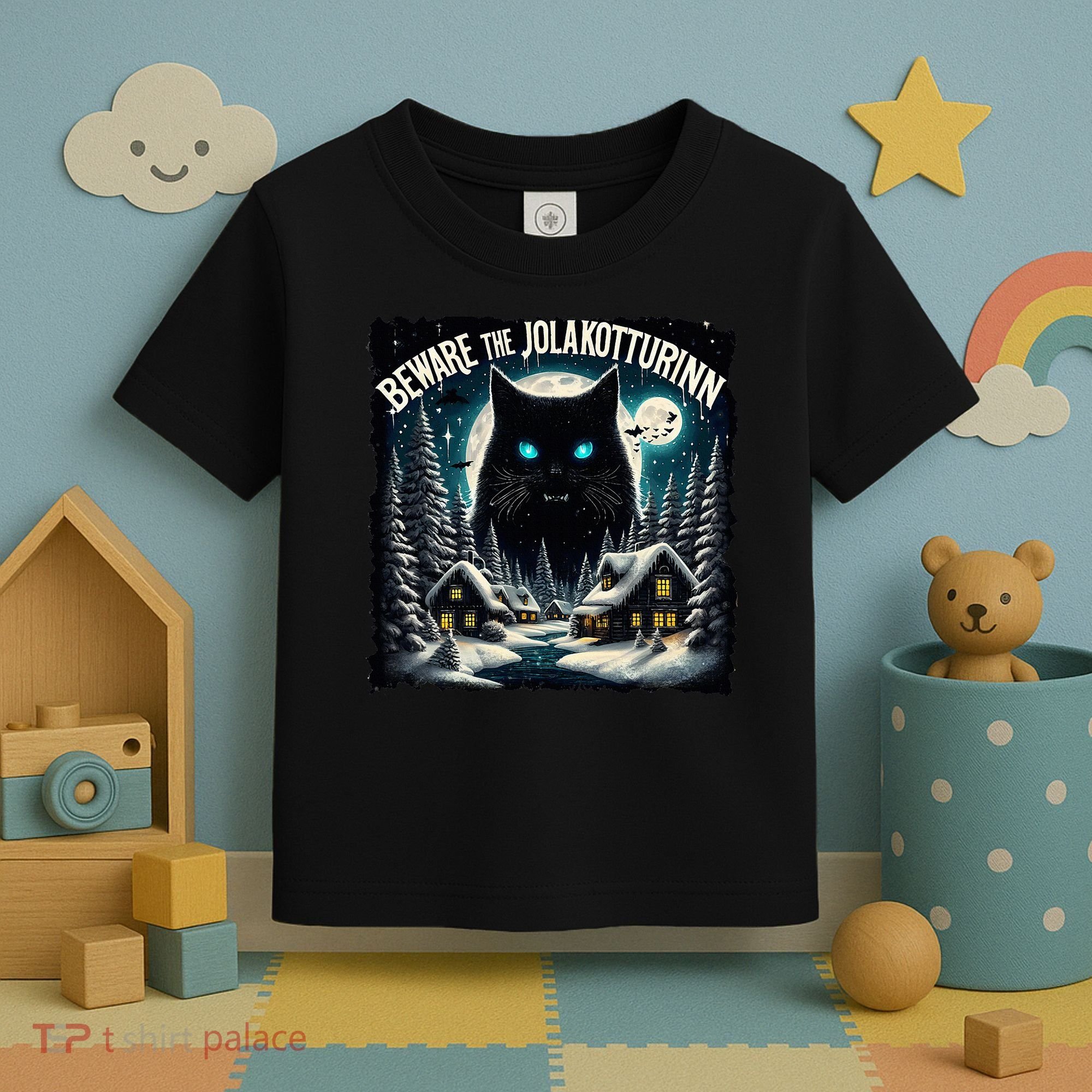 Christmas Norse Beware The Jolakotturinn Yule Cat Icelandic Toddler T-Shirt
