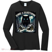 Christmas Norse Beware The Jolakotturinn Yule Cat Icelandic Women's Long Sleeve Shirt thumb 0