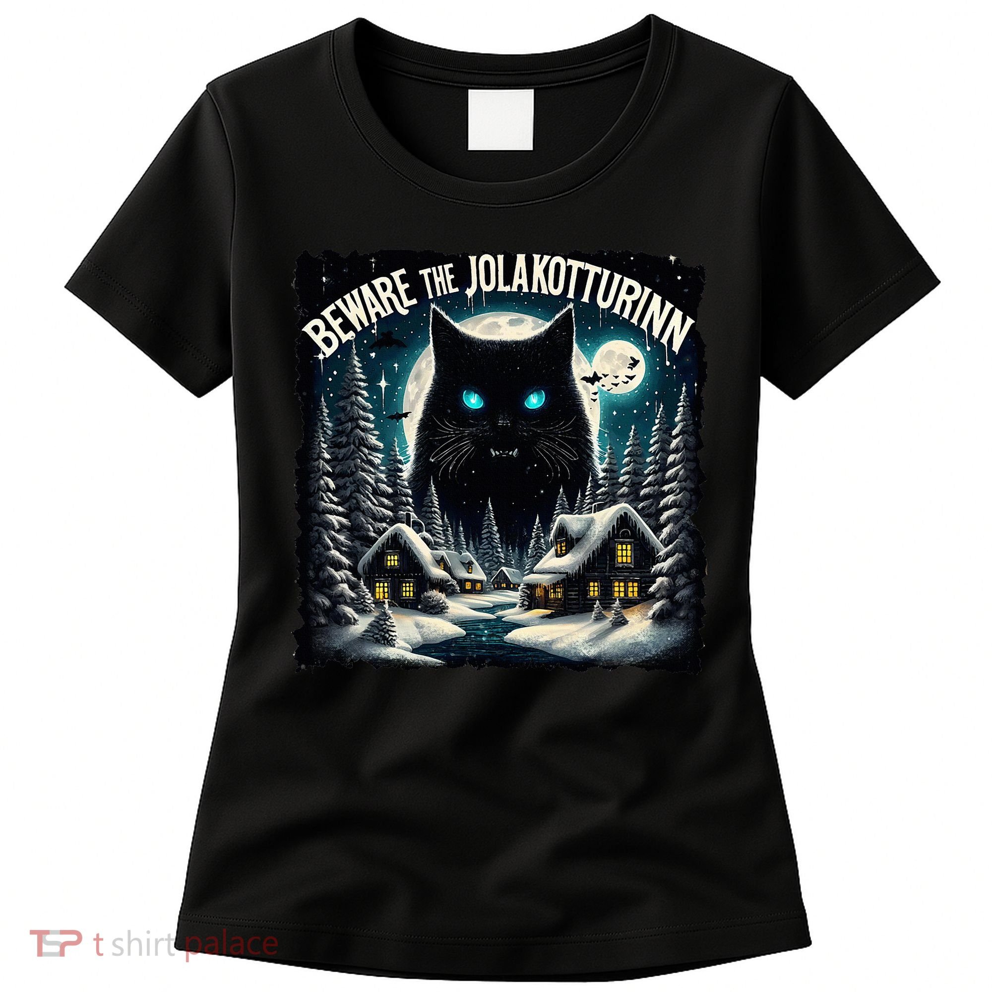 Christmas Norse Beware The Jolakotturinn Yule Cat Icelandic Women's T-Shirt