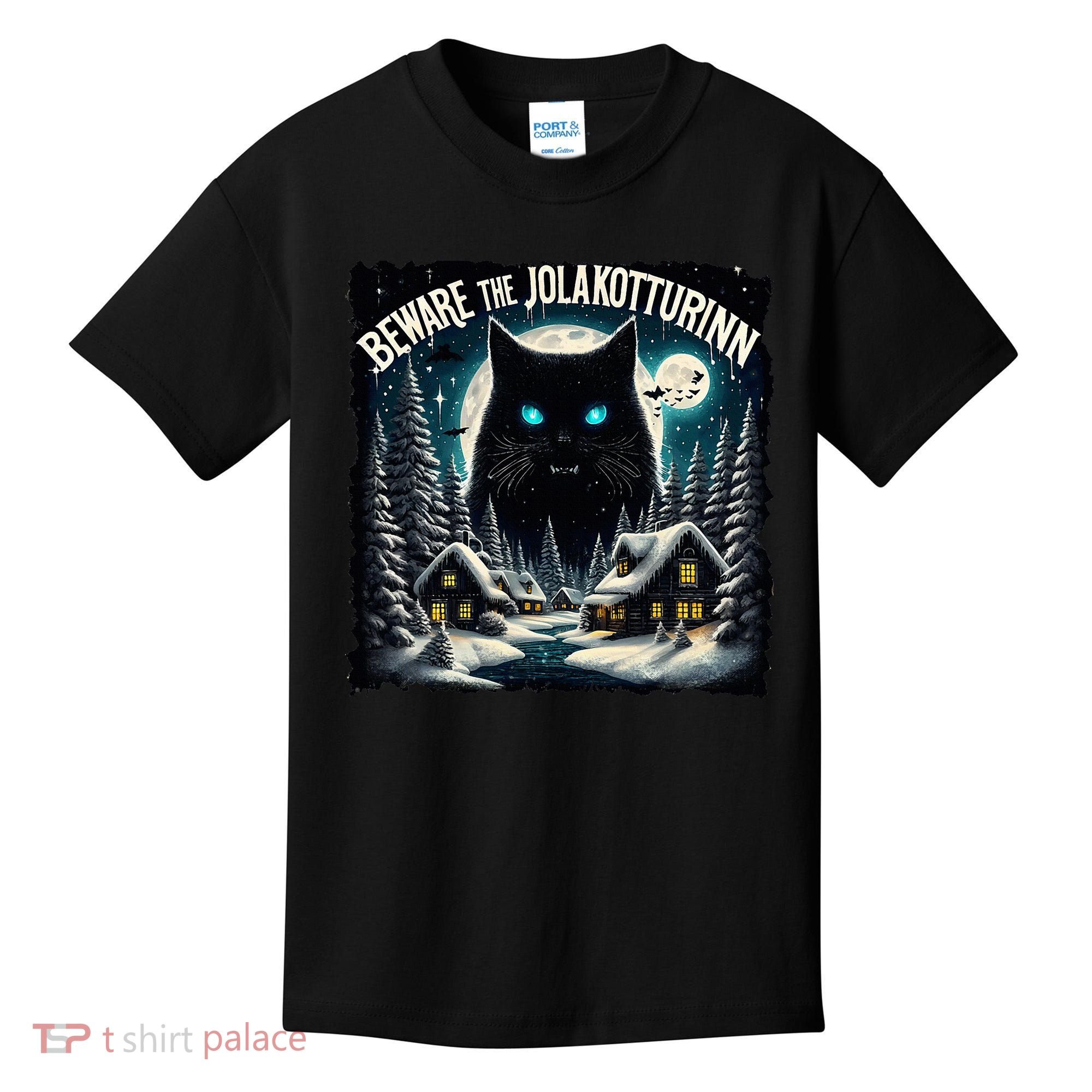 Christmas Norse Beware The Jolakotturinn Yule Cat Icelandic Kids T-Shirt