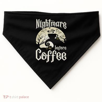 Cute Nightmare Before Coffee Halloween Funny Mug Gift USA-Made Doggie Bandana