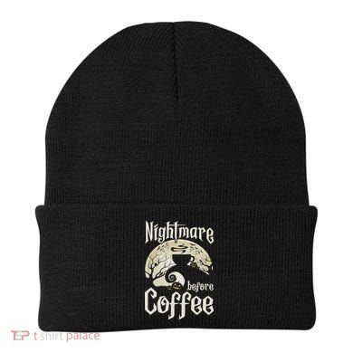 Cute Nightmare Before Coffee Halloween Funny Mug Gift Beanie