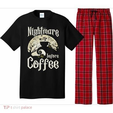 Cute Nightmare Before Coffee Halloween Funny Mug Gift Pajama Set