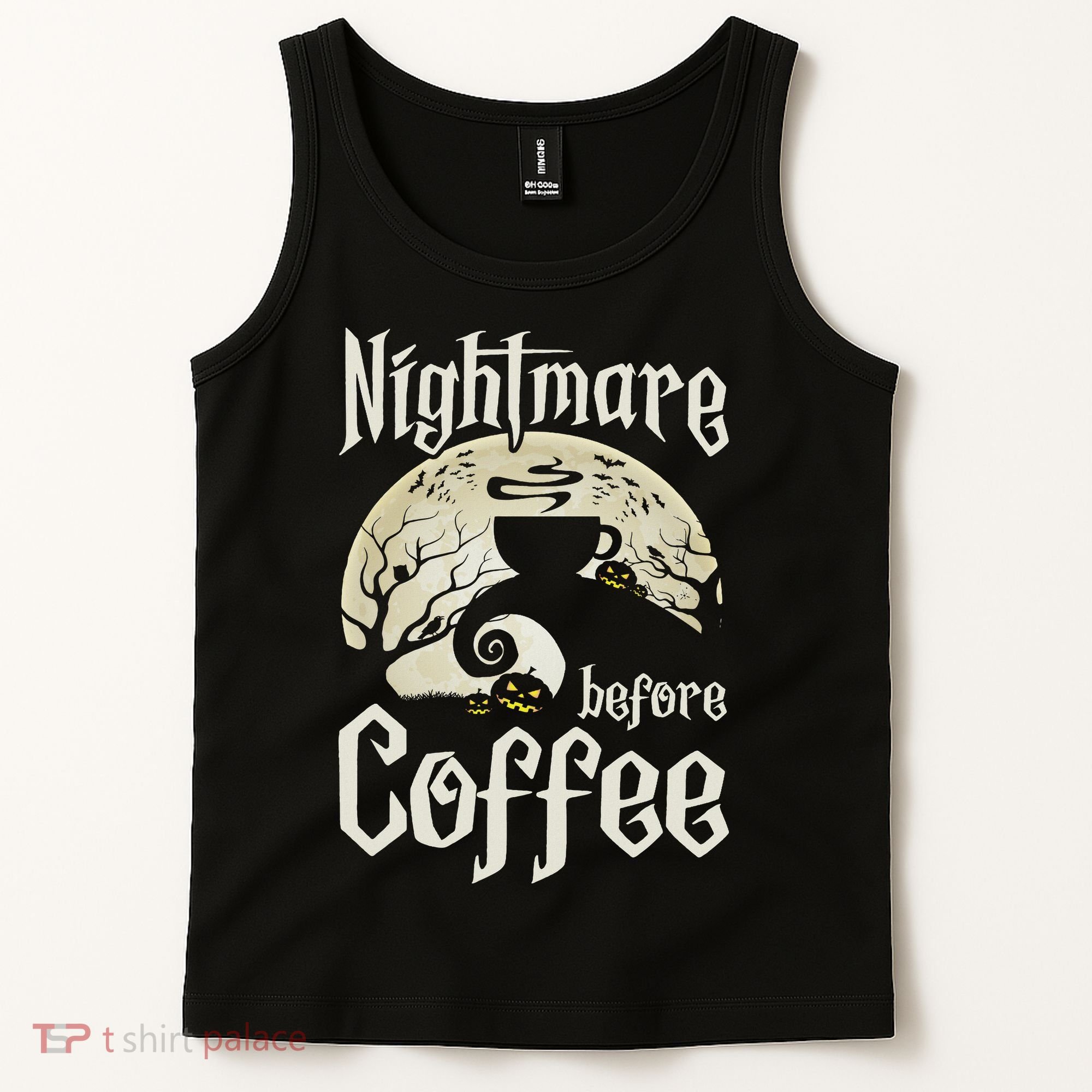 Cute Nightmare Before Coffee Halloween Funny Mug Gift Tank Top