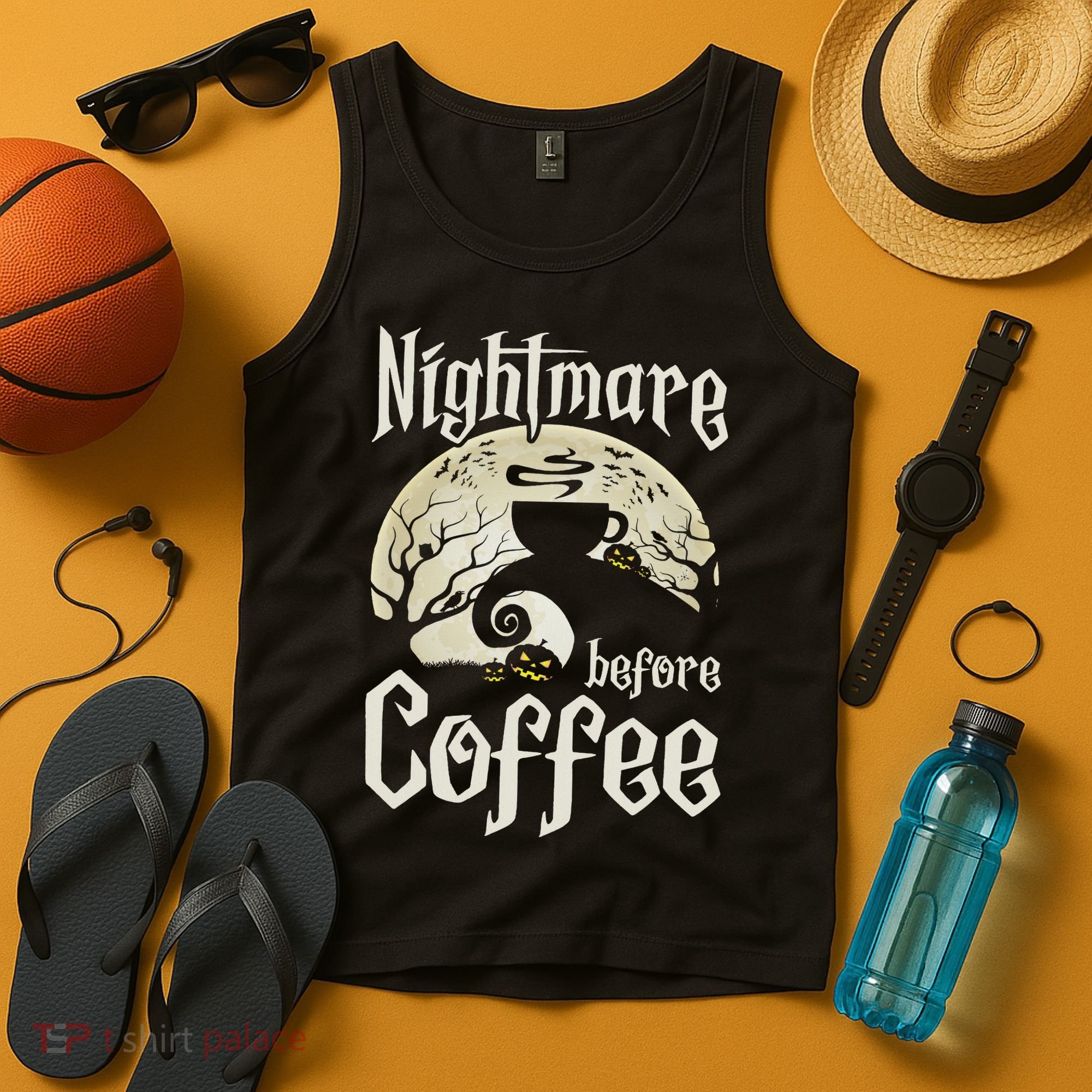 Cute Nightmare Before Coffee Halloween Funny Mug Gift Tank Top
