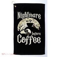 Cute Nightmare Before Coffee Halloween Funny Mug Gift Golf Towel thumb 0
