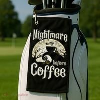 Cute Nightmare Before Coffee Halloween Funny Mug Gift Golf Towel thumb 2