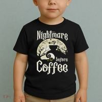 Cute Nightmare Before Coffee Halloween Funny Mug Gift Toddler T-Shirt thumb 2