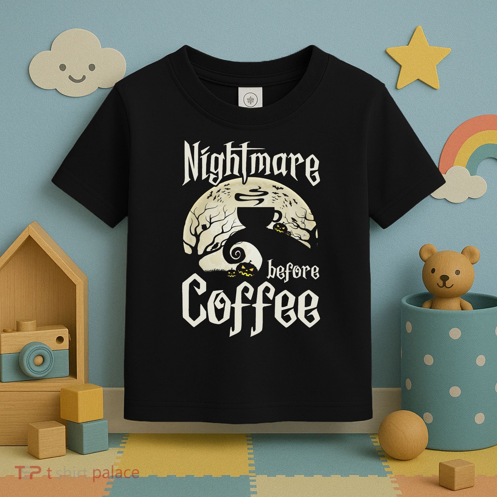 Cute Nightmare Before Coffee Halloween Funny Mug Gift Toddler T-Shirt