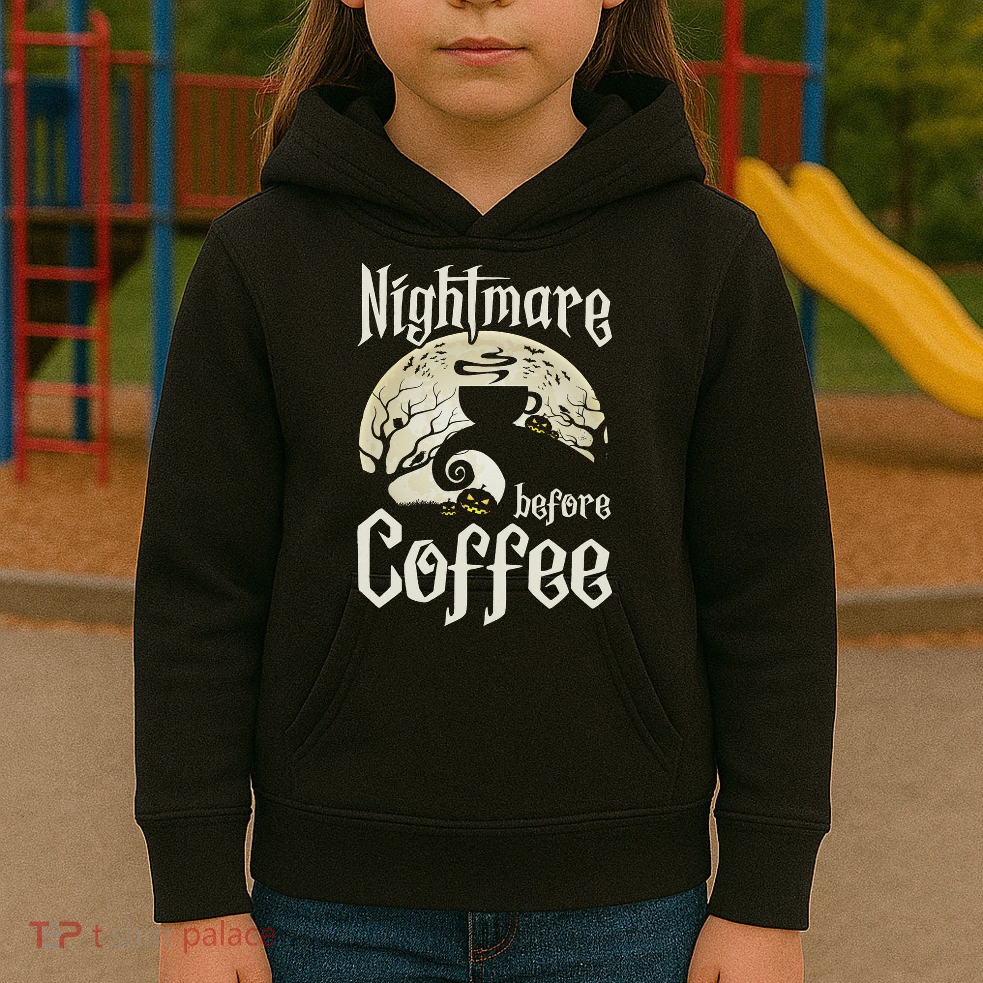 Cute Nightmare Before Coffee Halloween Funny Mug Gift Kids Hoodie