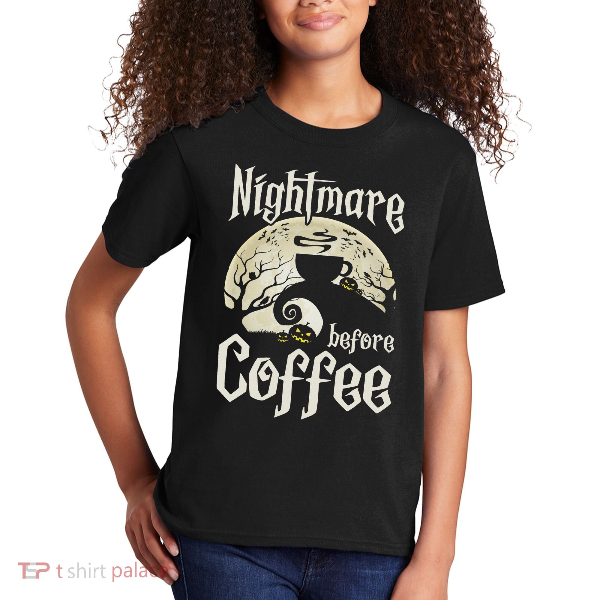 Cute Nightmare Before Coffee Halloween Funny Mug Gift Kids T-Shirt