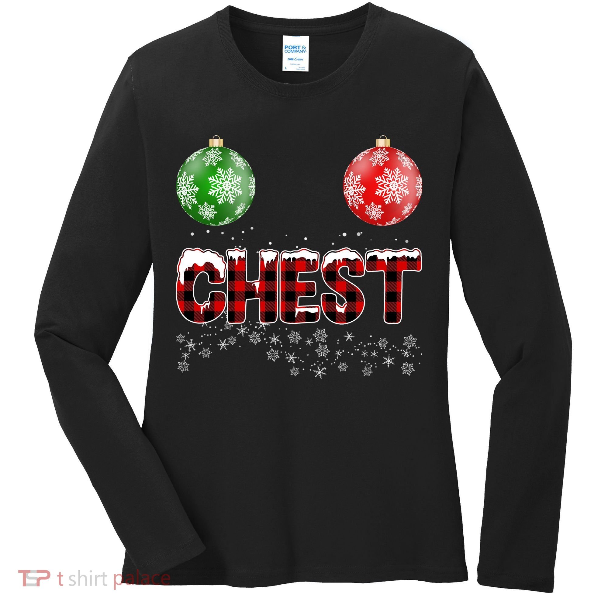Chest Nuts Christmas Matching Couple Chestnuts Women's Long Sleeve Shirt