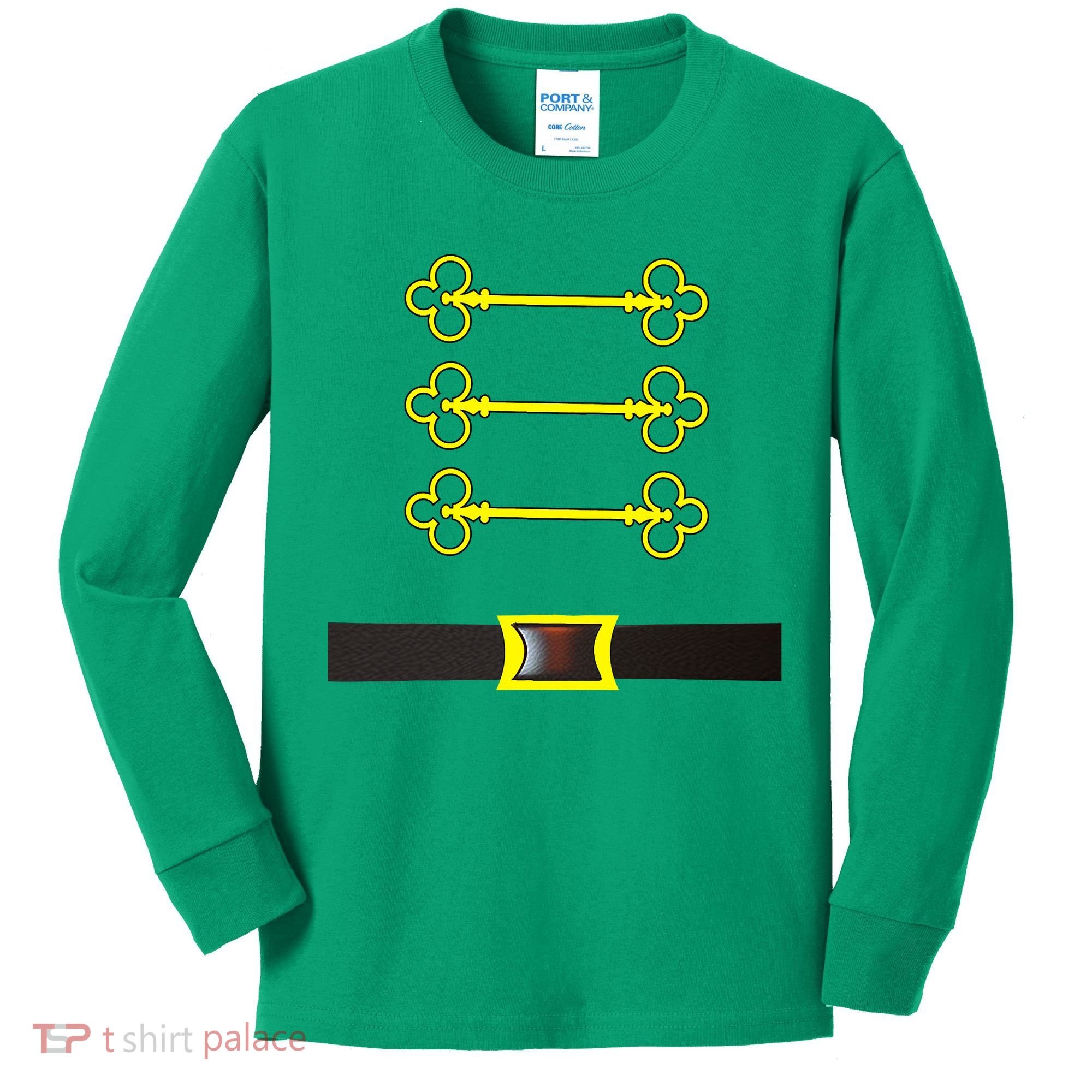 Christmas Nutcracker Costume Wear With Toy Soldier Hat Kids Long Sleeve Shirt
