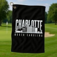 Charlotte North Carolina City Golf Towel thumb 1