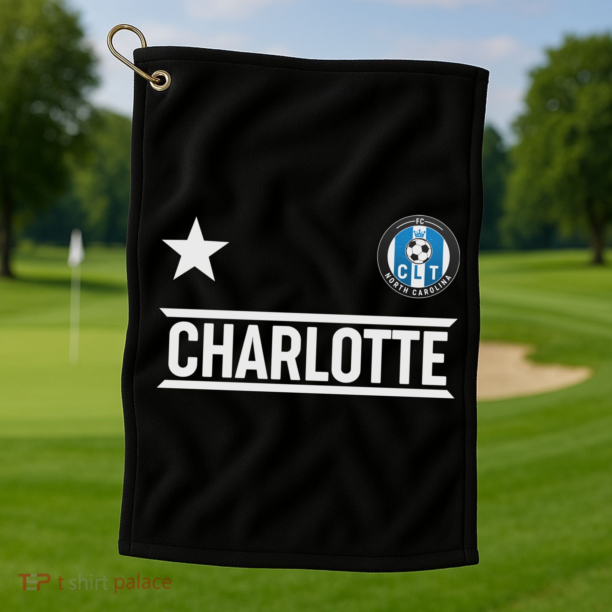 Charlotte North Carolina Soccer Jersey Golf Towel