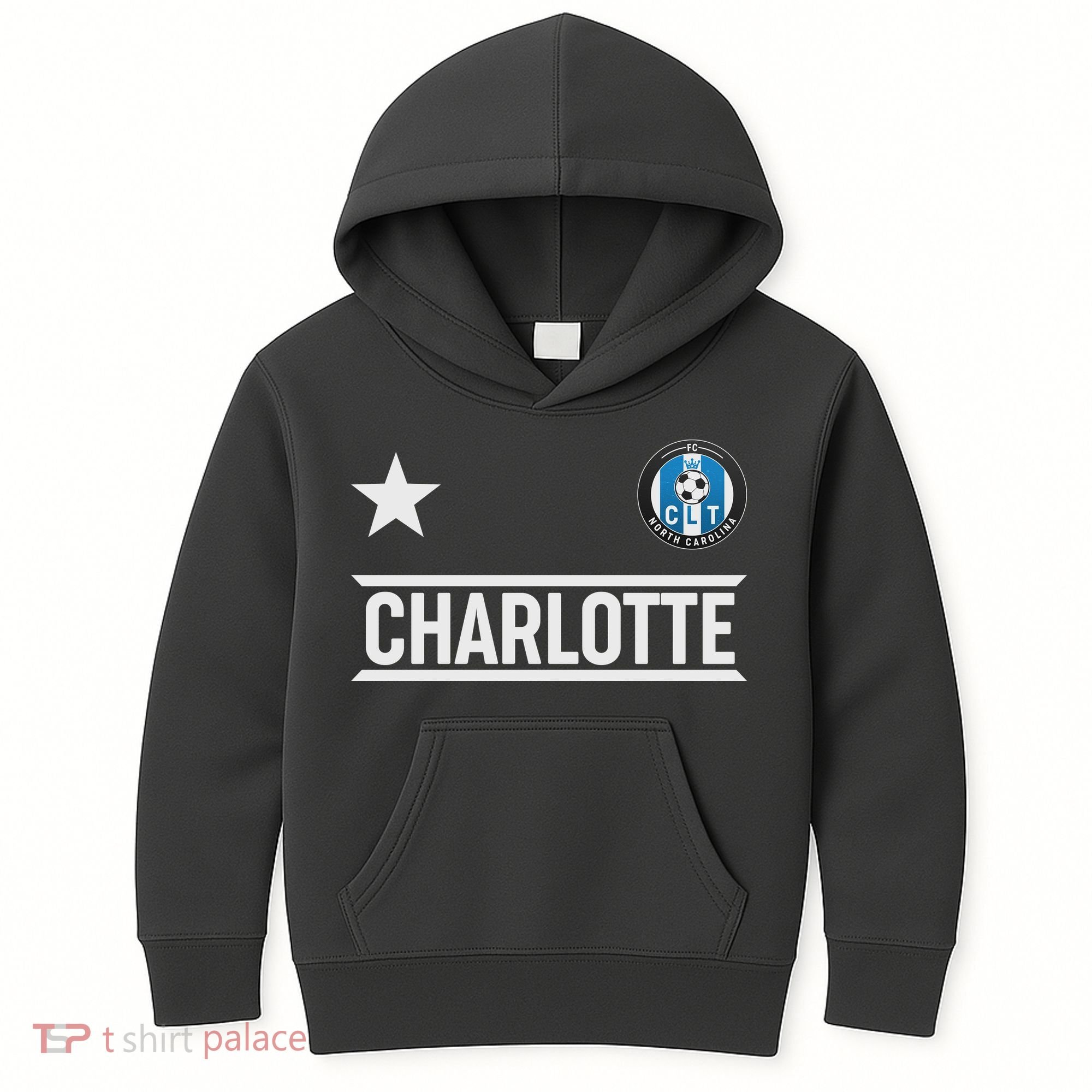 Charlotte North Carolina Soccer Jersey Kids Hoodie