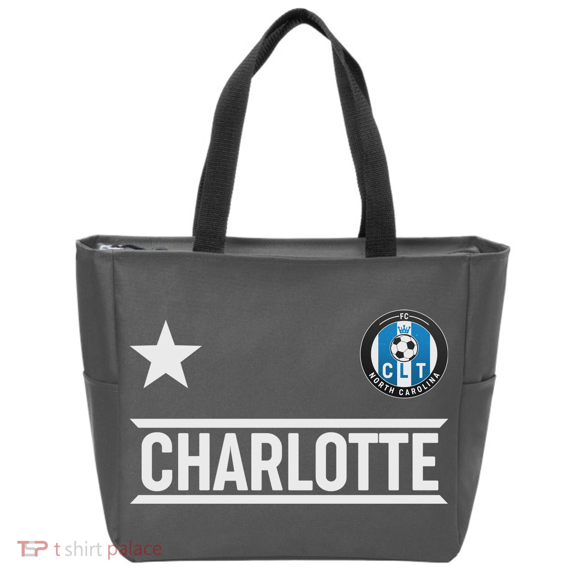Charlotte North Carolina Soccer Jersey Tote Bag