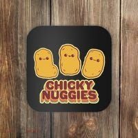 Chicky Nuggies Cute Retro Kawaii Chicken Nuggets Nuggs Meme Coaster thumb 0