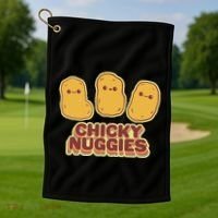 Chicky Nuggies Cute Retro Kawaii Chicken Nuggets Nuggs Meme Golf Towel thumb 1