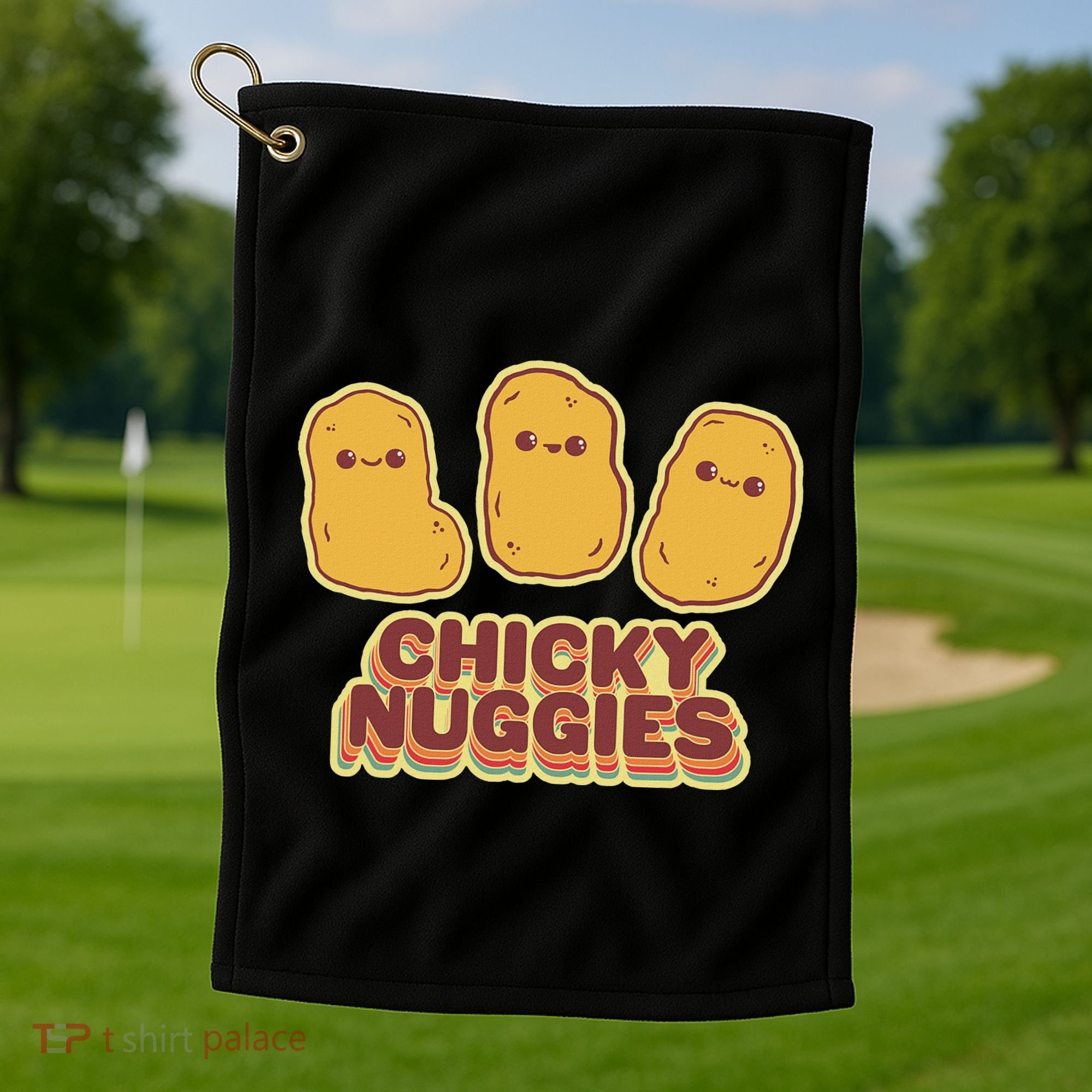 Chicky Nuggies Cute Retro Kawaii Chicken Nuggets Nuggs Meme Golf Towel
