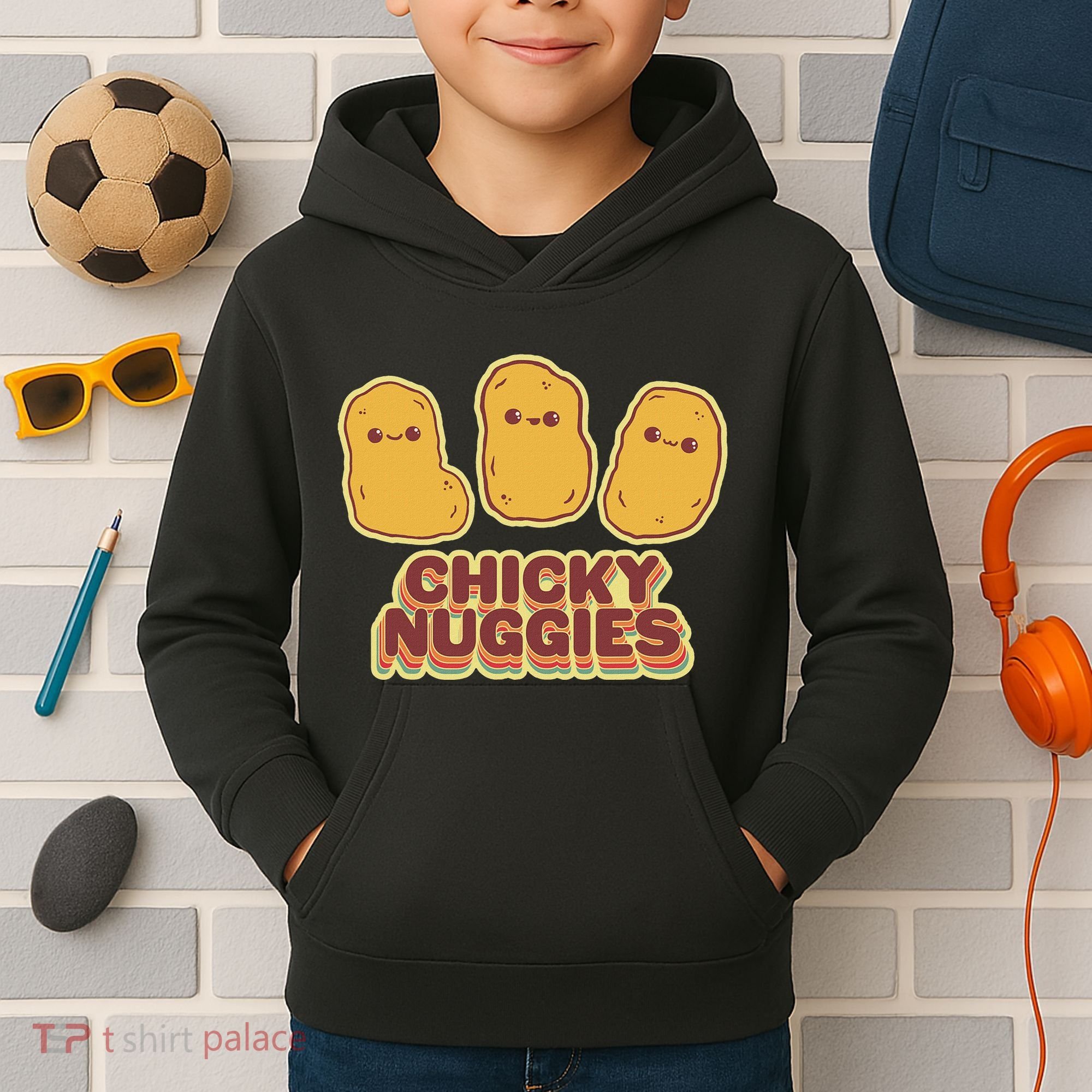Chicky Nuggies Cute Retro Kawaii Chicken Nuggets Nuggs Meme Kids Hoodie