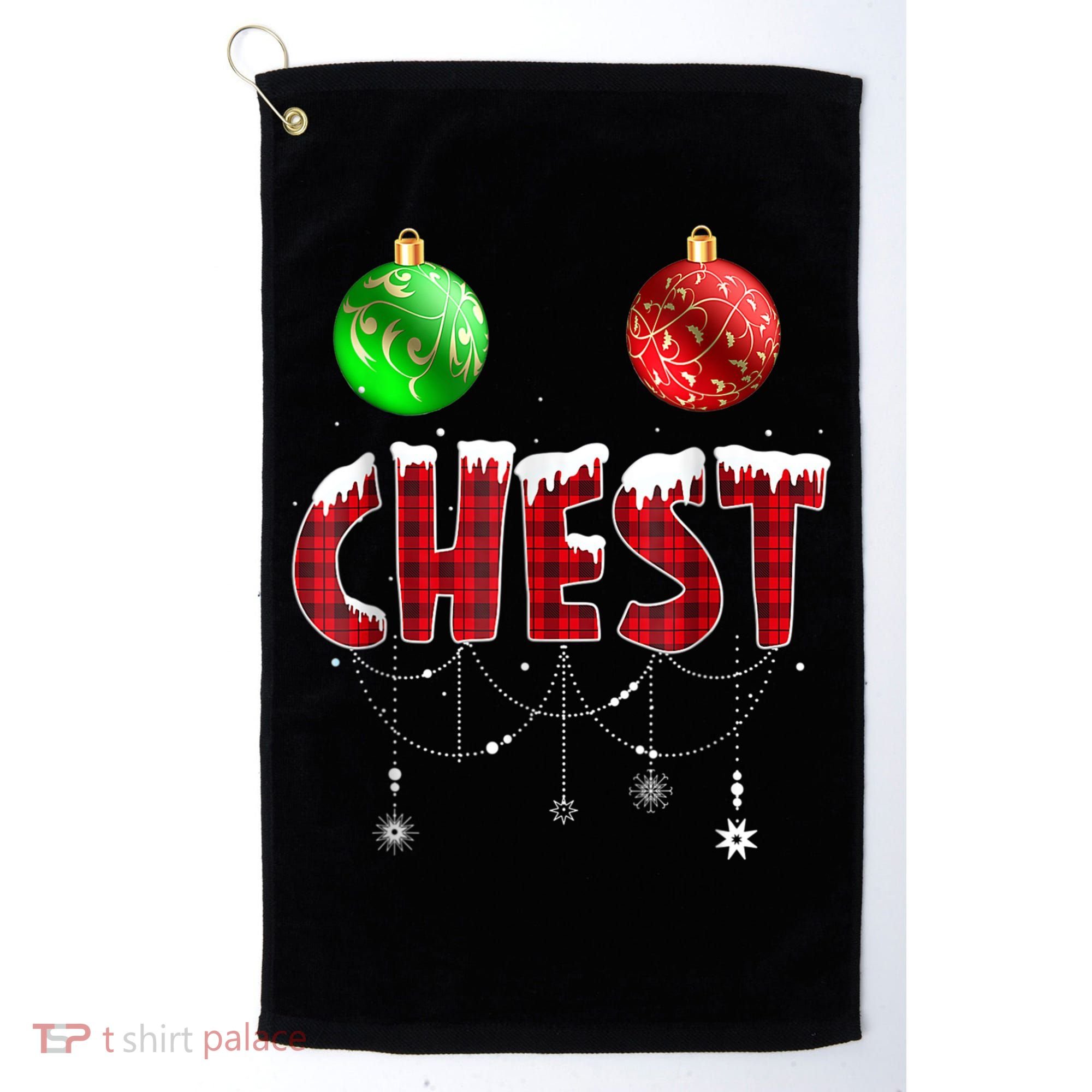 Chest Nuts Christmas Shirt Funny Matching Couple Chestnuts Golf Towel