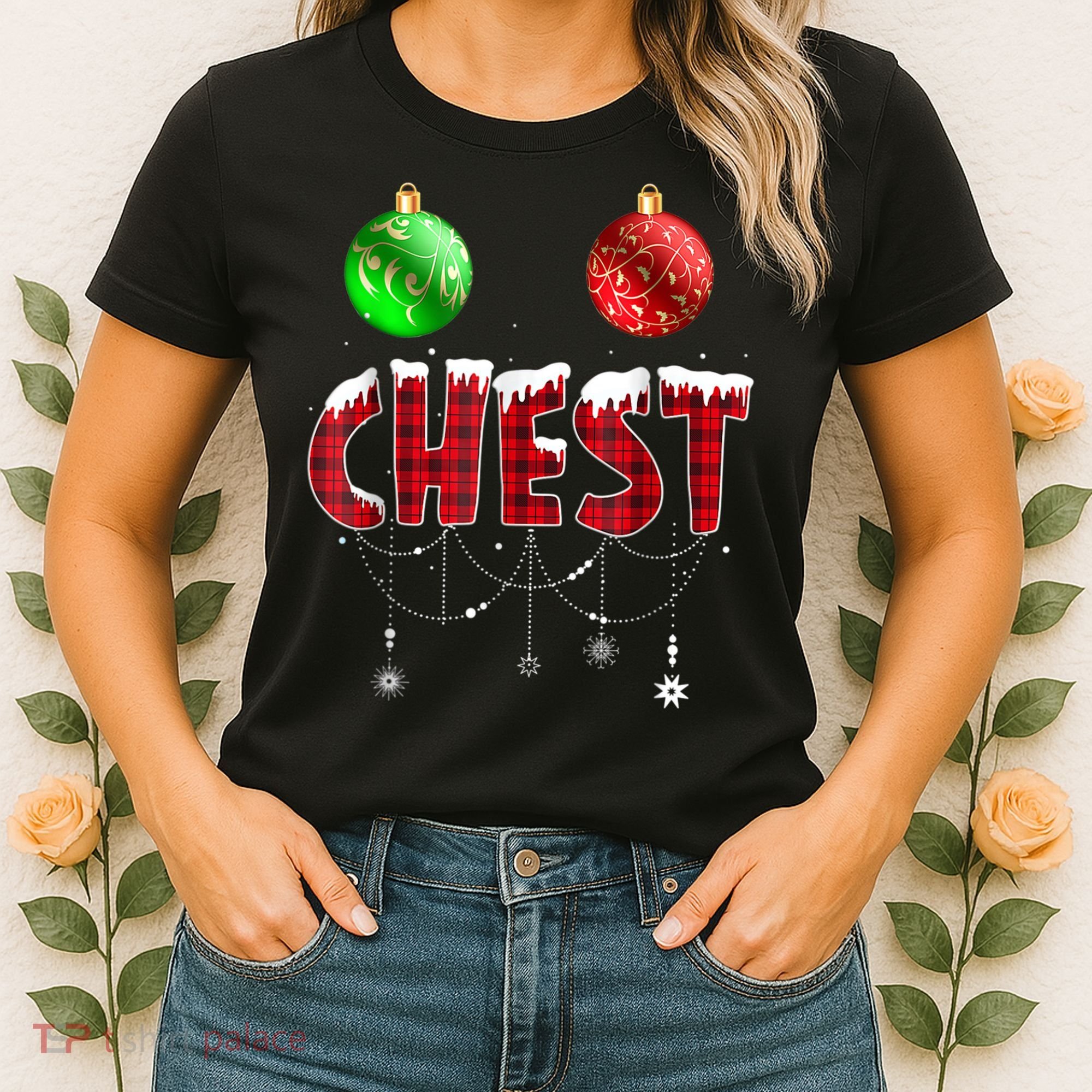 Chest Nuts Christmas Shirt Funny Matching Couple Chestnuts Women's T-Shirt