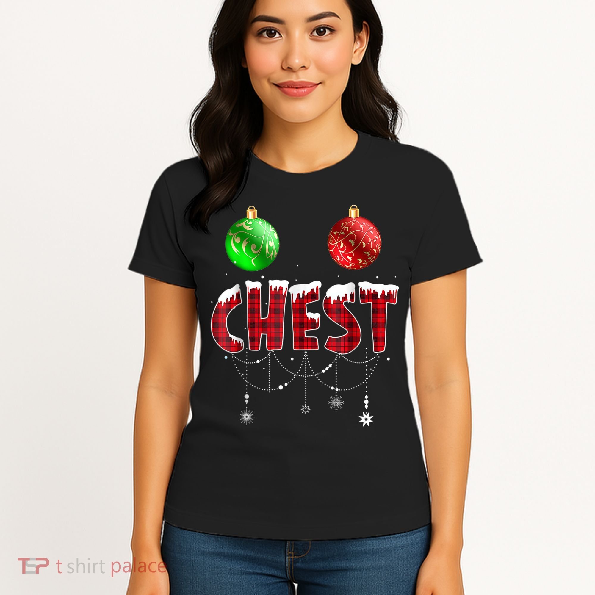 Chest Nuts Christmas Shirt Funny Matching Couple Chestnuts Women's T-Shirt