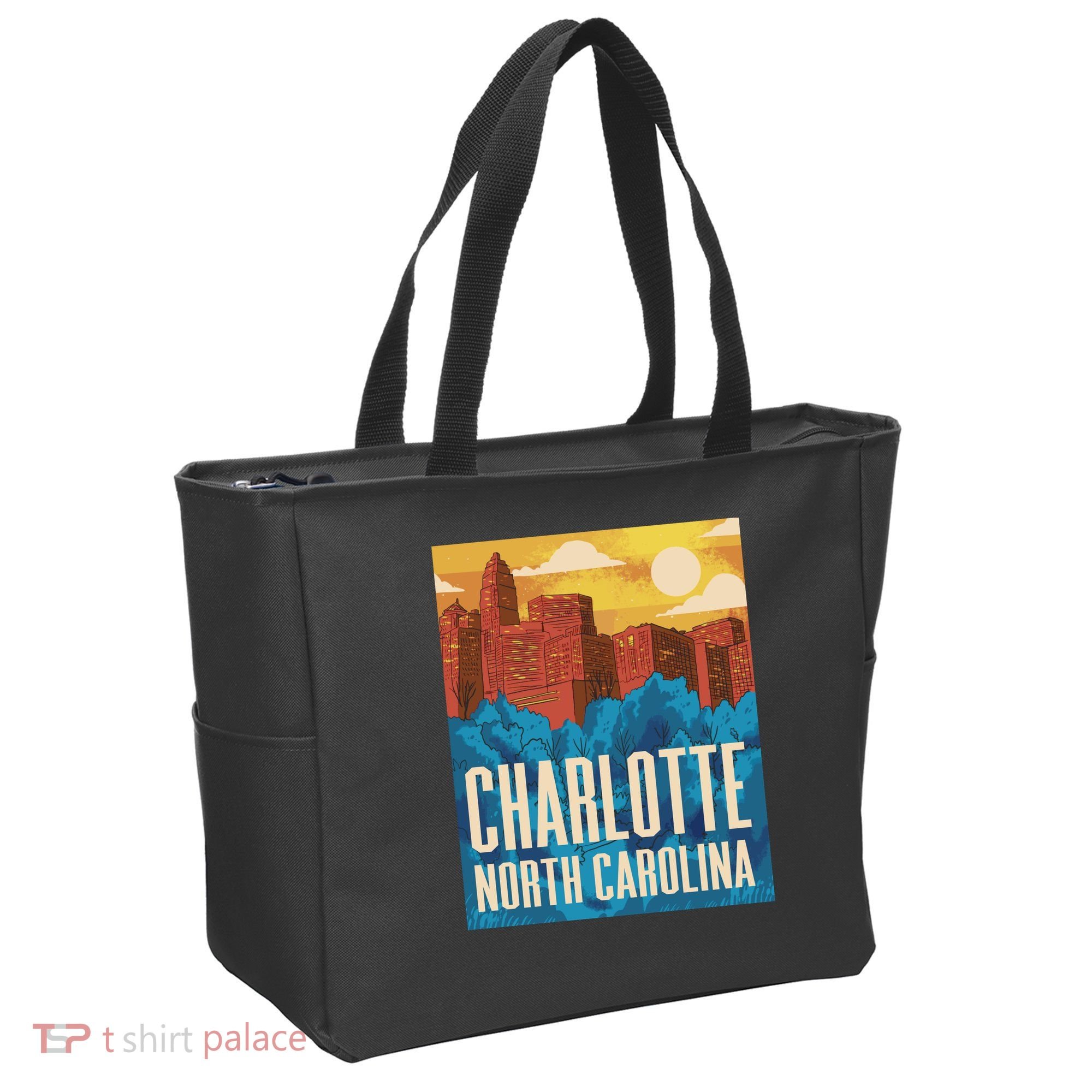 Charlotte North Carolina City Sunset Tote Bag