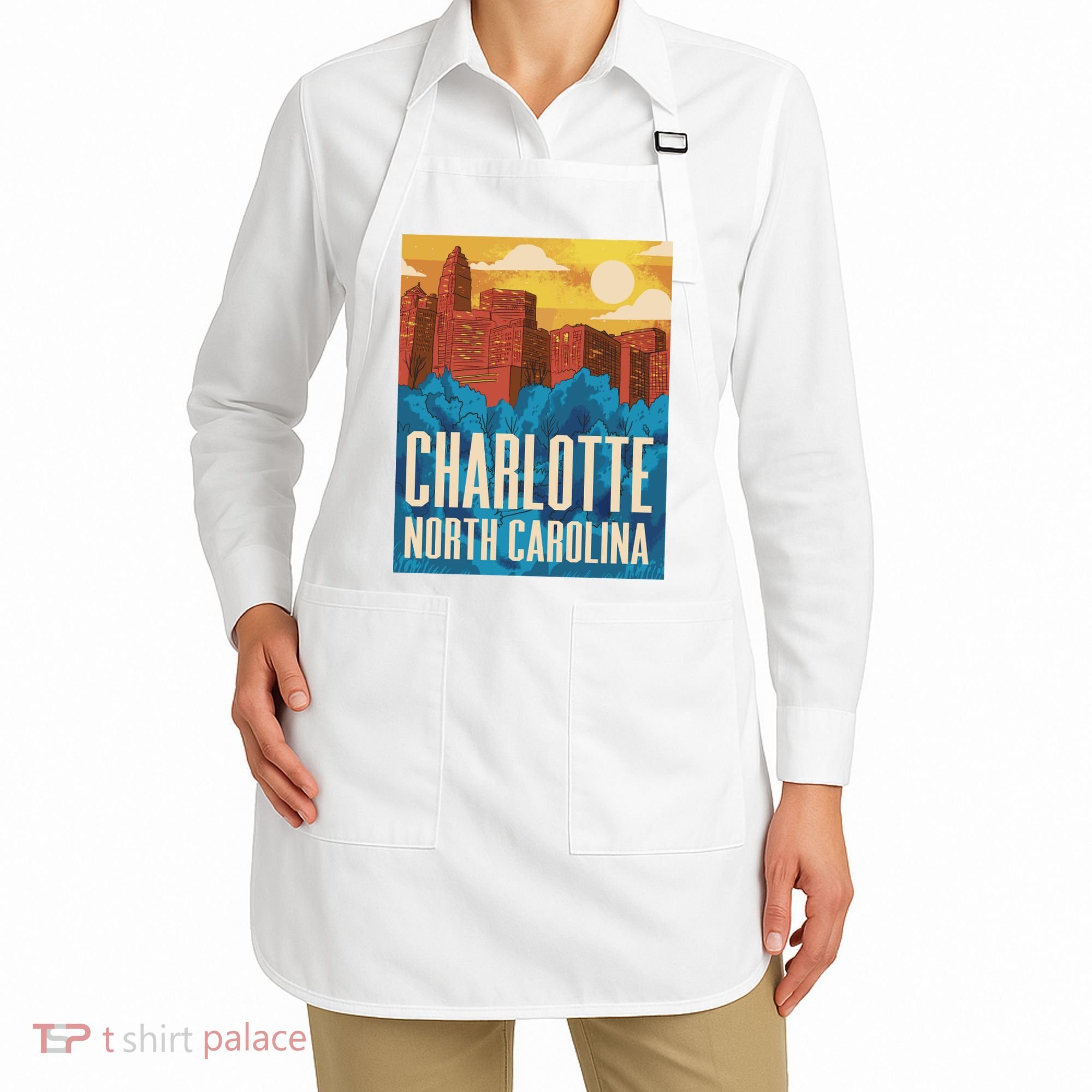 Charlotte North Carolina City Sunset Apron
