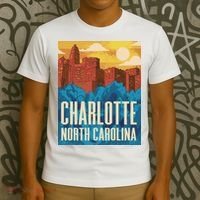 Charlotte North Carolina City Sunset T-Shirt thumb 3
