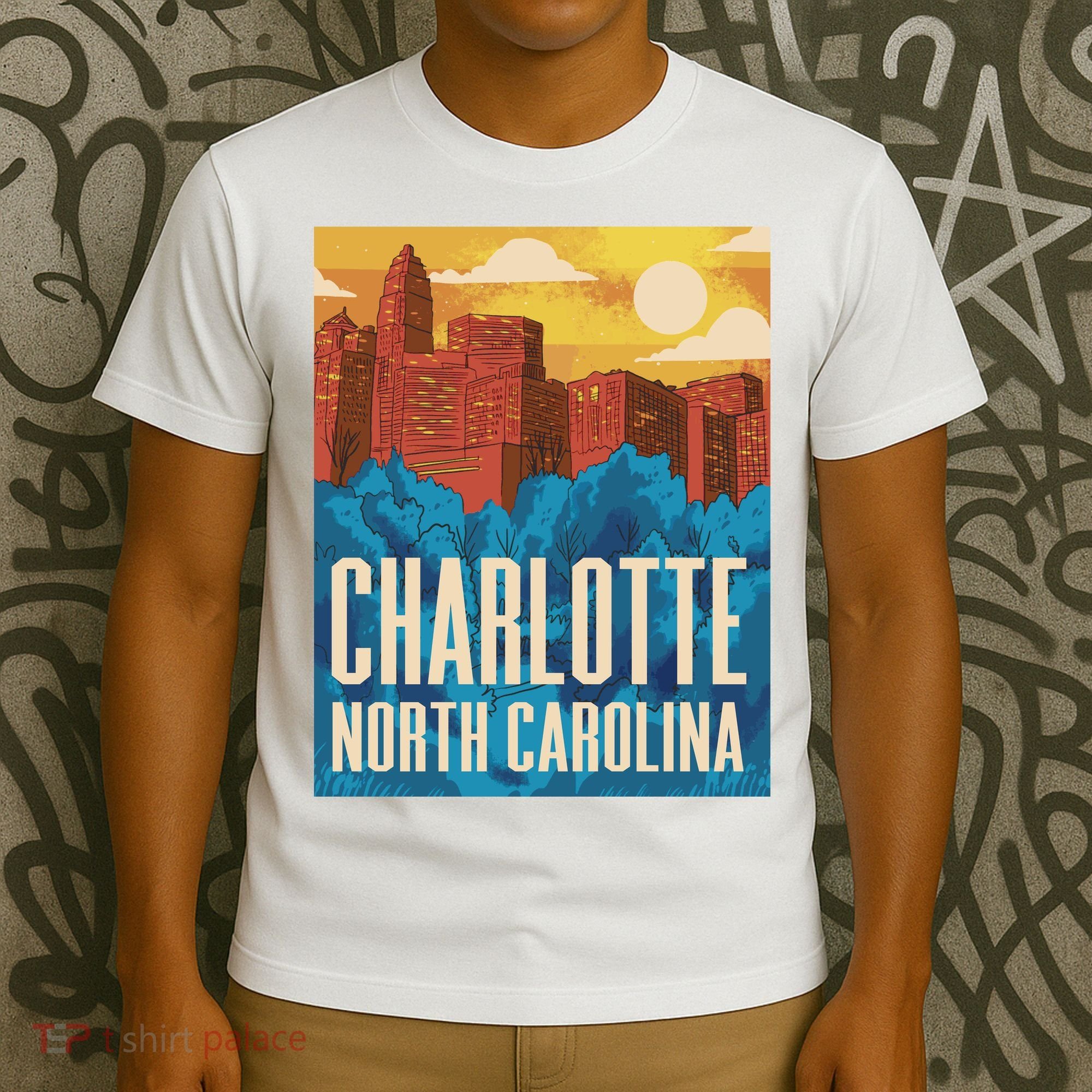 Charlotte North Carolina City Sunset T-Shirt