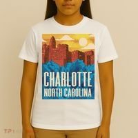 Charlotte North Carolina City Sunset T-Shirt thumb 4