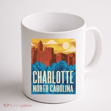 Charlotte North Carolina City Sunset Coffee Mug back