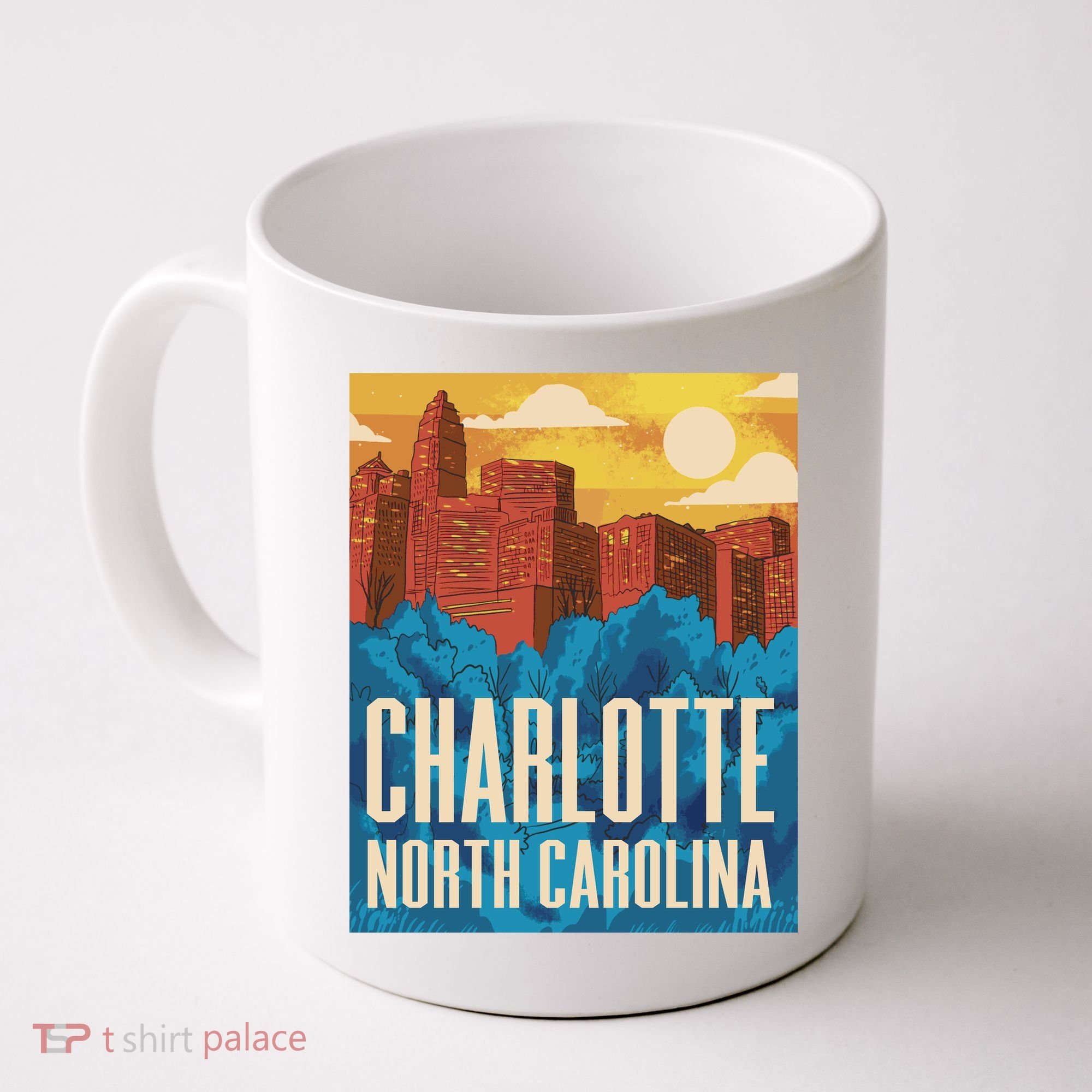 Charlotte North Carolina City Sunset Coffee Mug