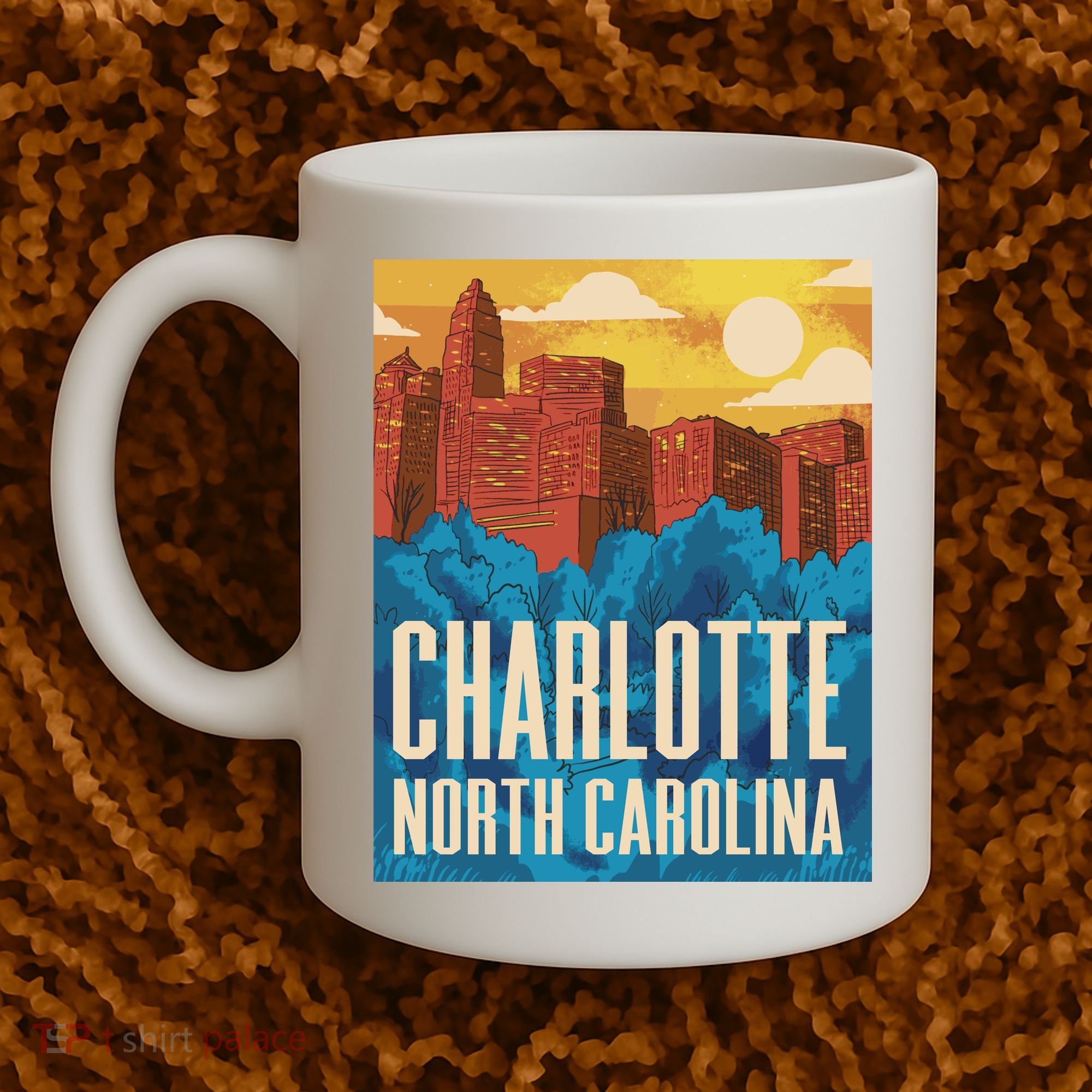 Charlotte North Carolina City Sunset Coffee Mug
