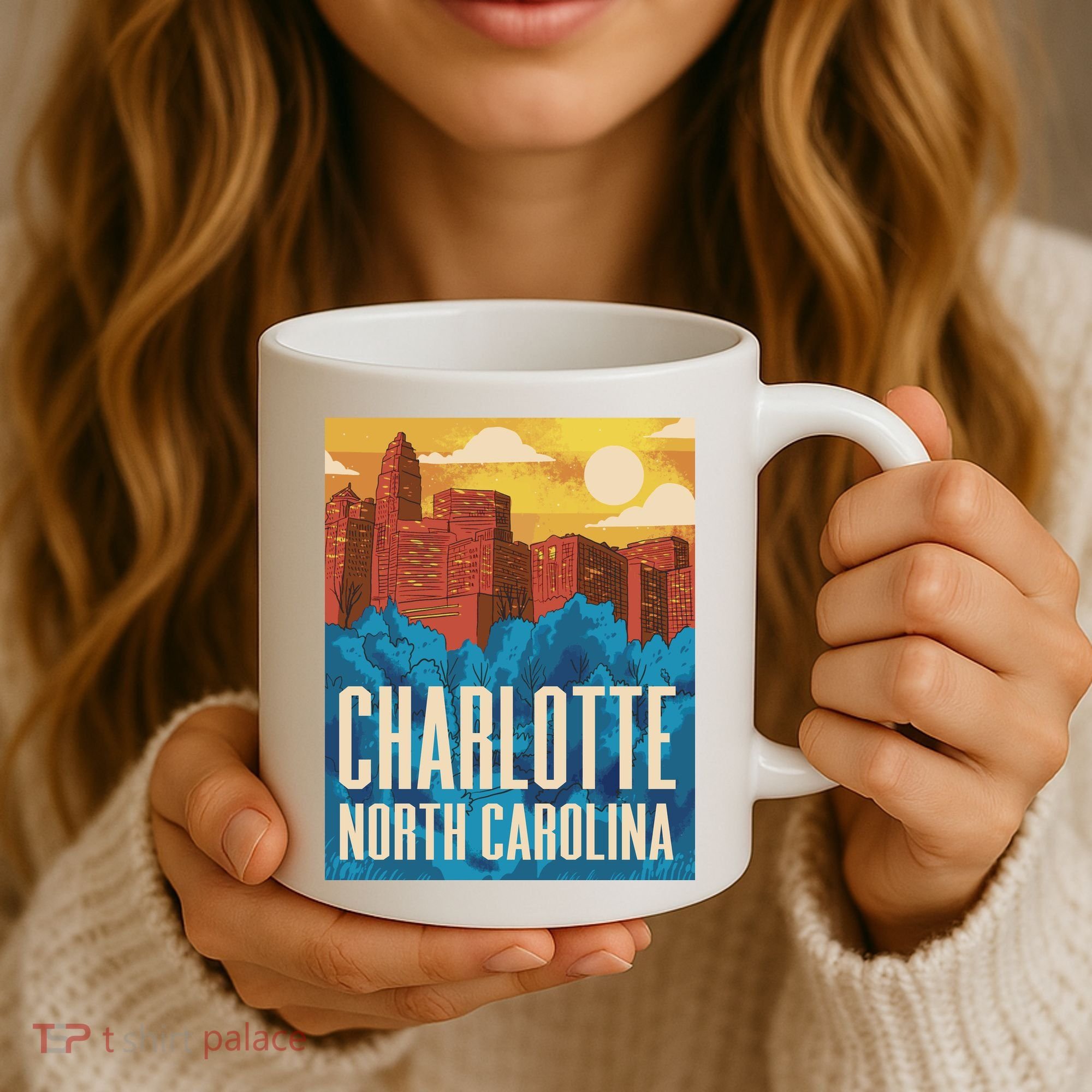 Charlotte North Carolina City Sunset Coffee Mug
