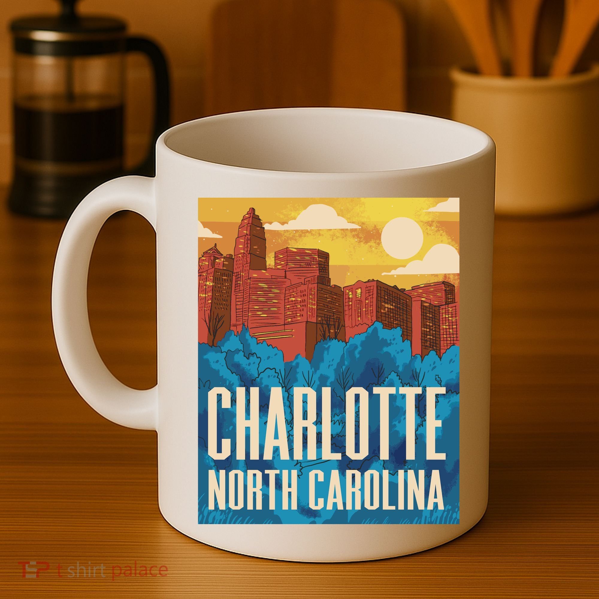 Charlotte North Carolina City Sunset Coffee Mug