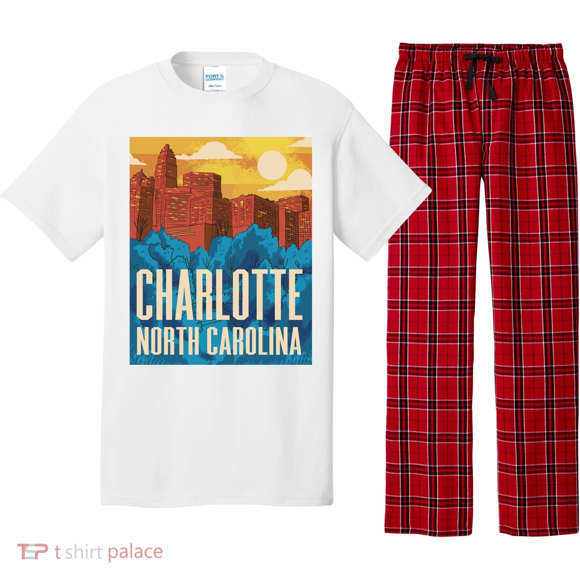 Charlotte North Carolina City Sunset Pajama Set