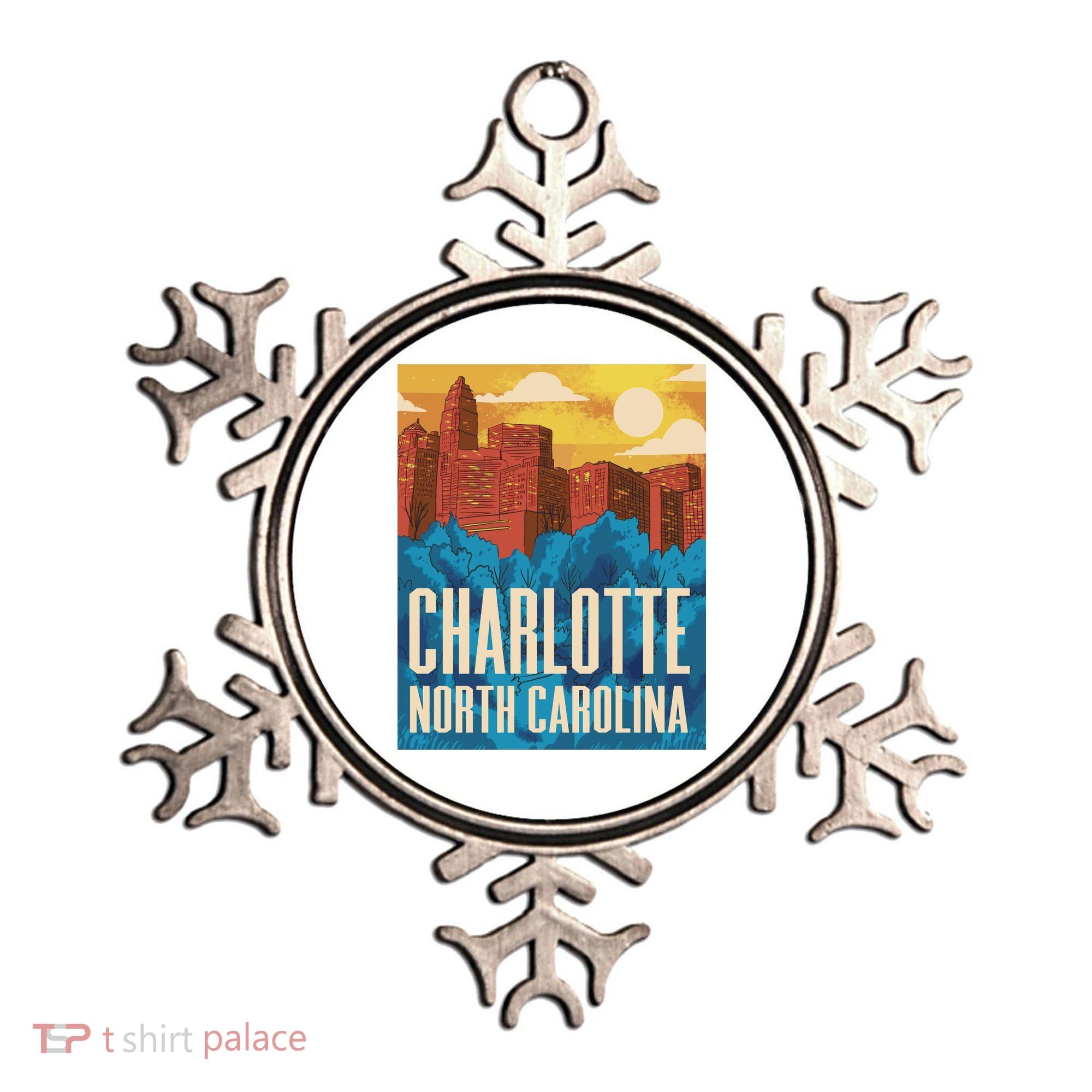 Charlotte North Carolina City Sunset Ornament
