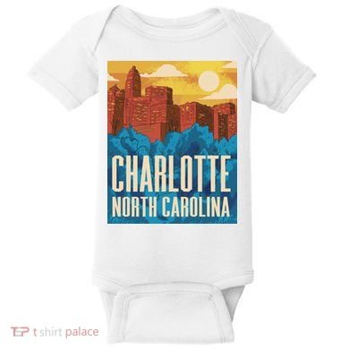 Charlotte North Carolina City Sunset Baby Bodysuit