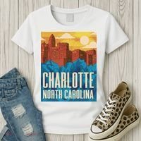Charlotte North Carolina City Sunset Women's T-Shirt thumb 3