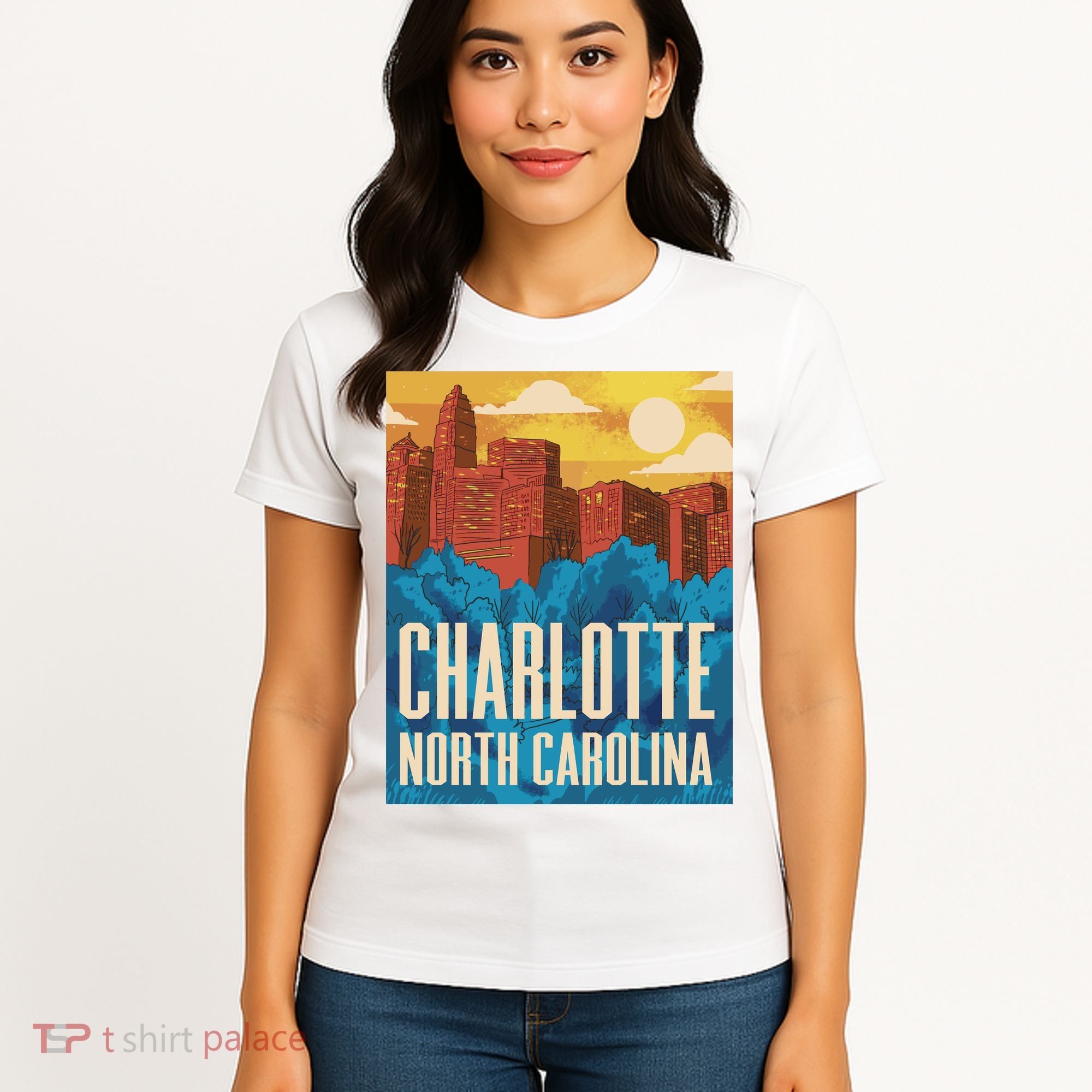 Charlotte North Carolina City Sunset Women's T-Shirt