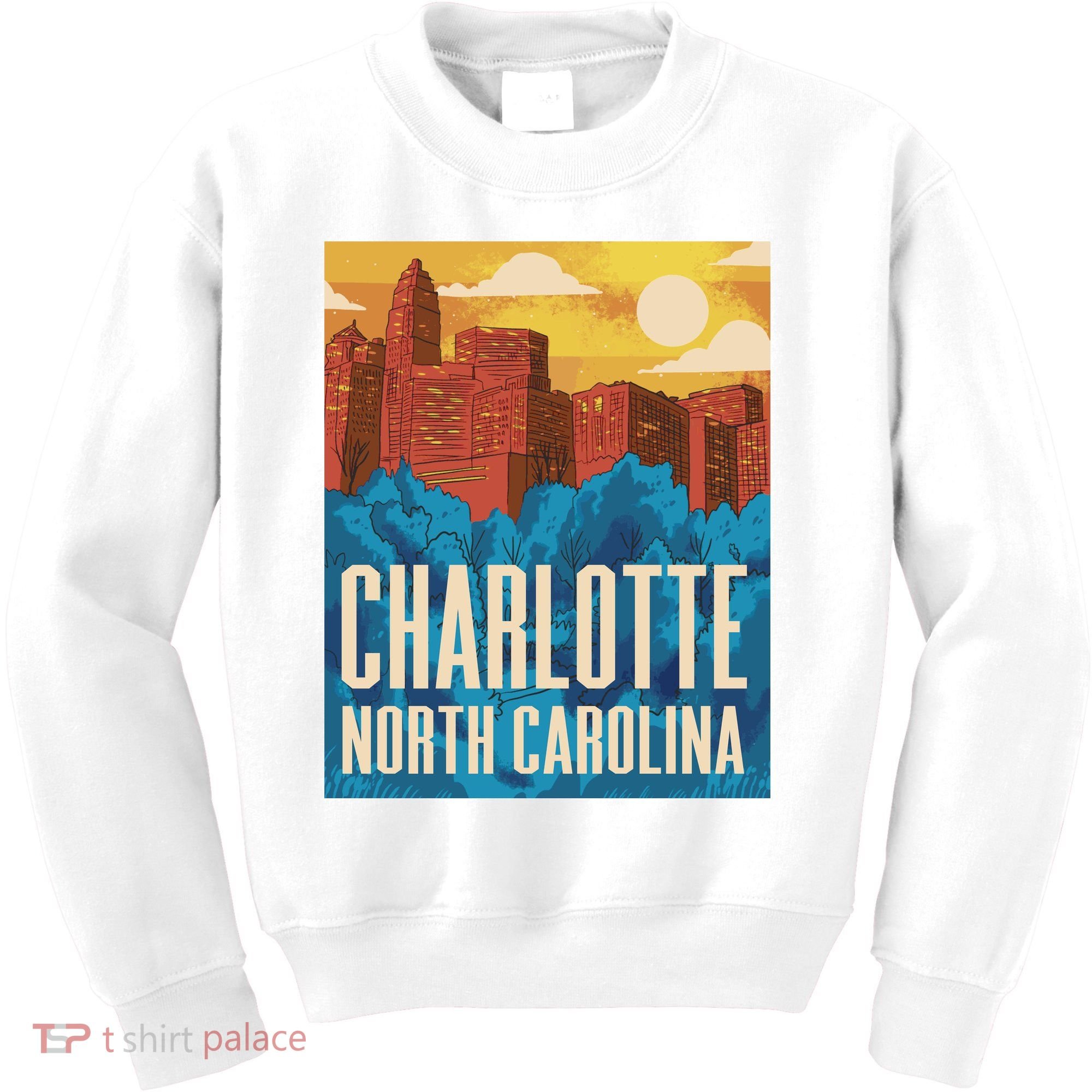 Charlotte North Carolina City Sunset Kids Sweatshirt