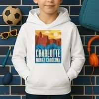 Charlotte North Carolina City Sunset Kids Hoodie thumb 2