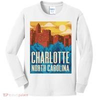 Charlotte North Carolina City Sunset Kids Long Sleeve Shirt thumb 0