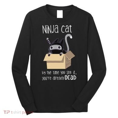 Cute Ninja Cat Long Sleeve Shirt