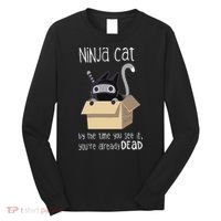 Cute Ninja Cat Long Sleeve Shirt thumb 0