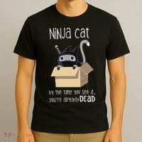 Cute Ninja Cat T-Shirt thumb 3