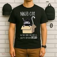 Cute Ninja Cat T-Shirt thumb 6